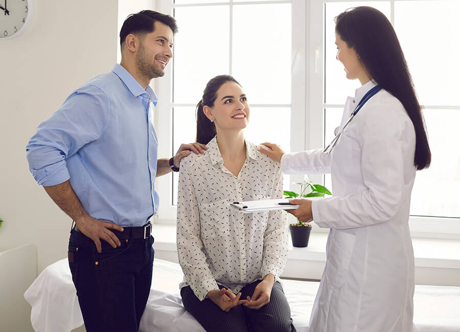 Young couple consulting a doctor
